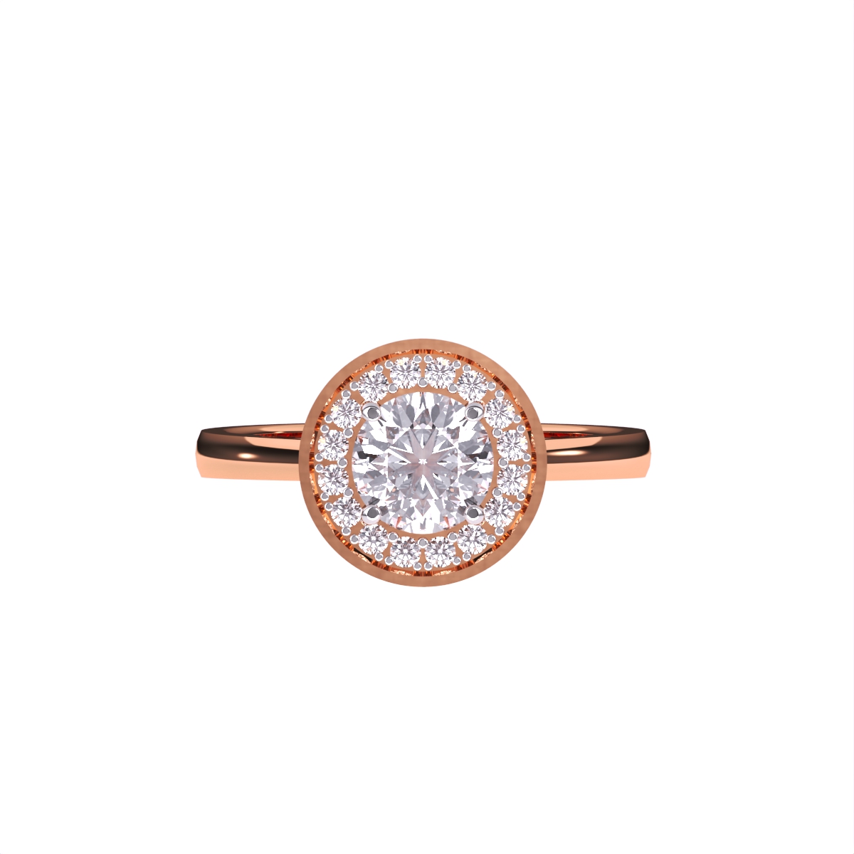 Charming Bezel Set Round Cluster Halo Ring